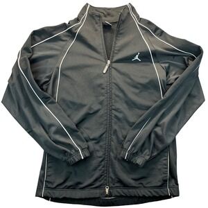 Jordan Brand Mens Track Jacket Black Full Zip White Piping Jumpman 413929-010 M
